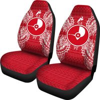 Yap Car Seat Cover - Yap Flag Map Red White - Polynesian Pride