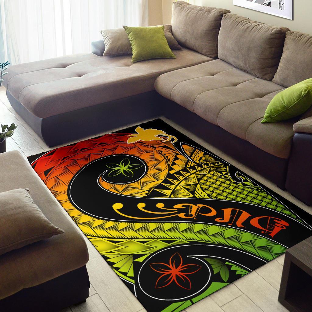 Papua New Guinea Area Rug - PNG Bird And Polynesian Decorative Pattern - Polynesian Pride