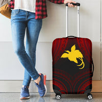 Papua New Guinea Luggage Covers - Raggiana Bird of Paradise Polynesian Patterns Red - Polynesian Pride