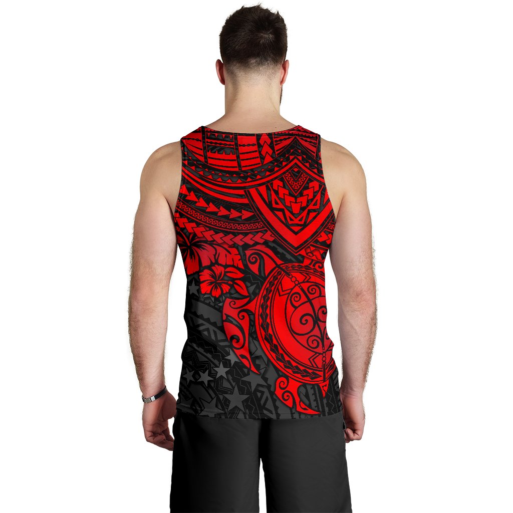 Cook Islands Polynesian Tank Top (Men) - Red Turtle - Polynesian Pride
