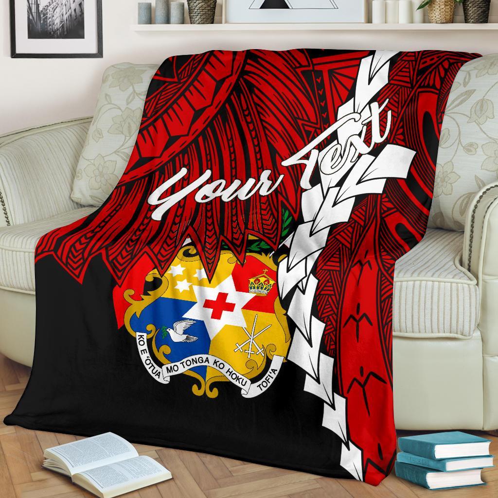 Tonga Polynesian Custom Personalised Premium Blanket - Tribal Wave Tattoo Flag Color - Polynesian Pride