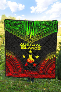 Austral Islands Premium Quilt - Austral Islands Flag Polynesian Chief Reggae Version - Polynesian Pride