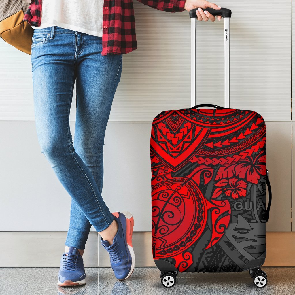 Guam Polynesian Luggage Cover - Red Turtle RED - Polynesian Pride