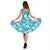 Polynesian Midi Dress - Cyan White Hibiscus - Polynesian Pride