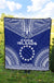 Cook Islands Premium Quilt - Cook Islands Flag Polynesian Chief Blue Version - Polynesian Pride