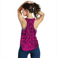 Polynesian Hawaiian Style Tribal Tattoo Pink Women's Racerback Tank Top - Polynesian Pride