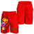 Hawaii Polynesian Men's Shorts - Floral With Seal Red - Polynesian Pride