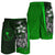 Chuuk Micronesian Men's Shorts Green - Turtle With Hook - Polynesian Pride