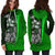 Pohnpei Micronesian Women's Hoodie Dress Green - Turtle With Hook - Polynesian Pride