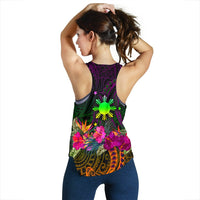 The Philippines Women's Racerback Tank - Summer Hibiscus - Polynesian Pride