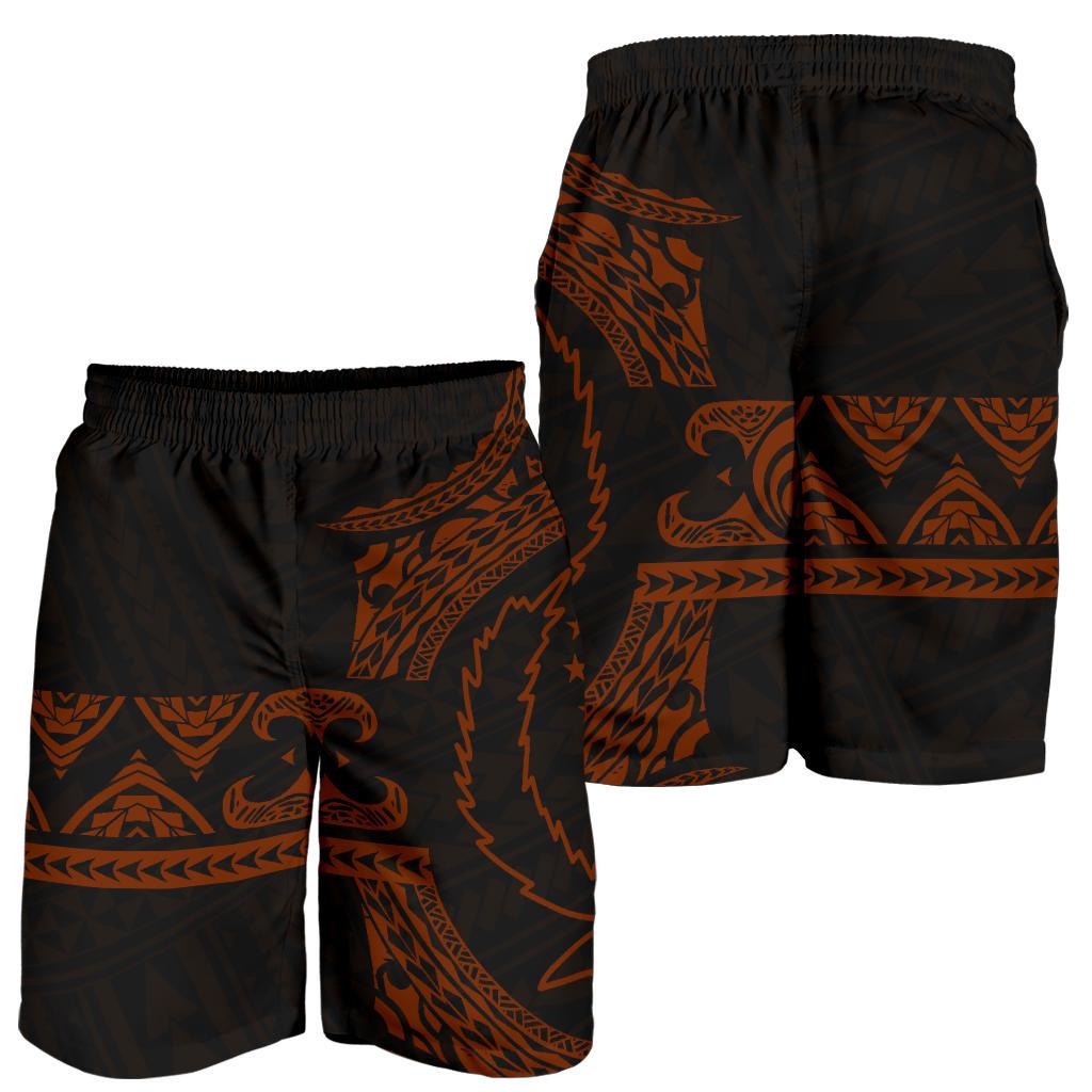 Pohnpei Polynesian All Over Print Men's Short - Brown Version - Polynesian Pride