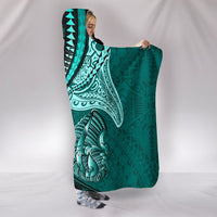 Fish Hook Hooded Blanket Manta Polynesian Turquoise - Polynesian Pride
