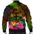 Fiji Polynesian Men's Bomber Jacket - Hibiscus and Banana Leaves - Polynesian Pride