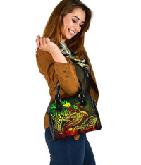 Papua New Guinea Shoulder Handbag - Reggae Shark Polynesian Tattoo - Polynesian Pride