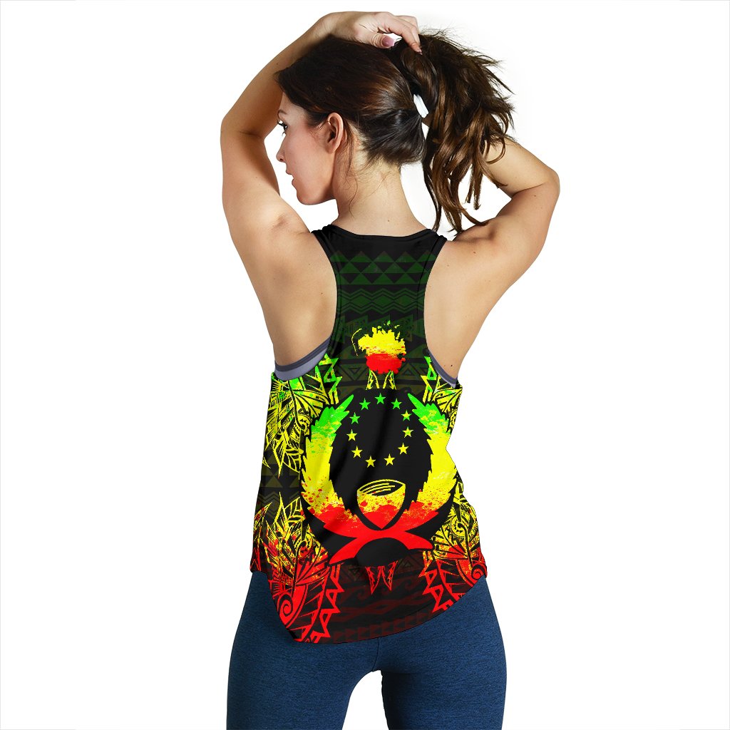 Pohnpei Polynesian Women Tank Top Map Reggae - Polynesian Pride