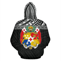 Tonga All Over Zip up Hoodie Polynesian Black Version - Polynesian Pride