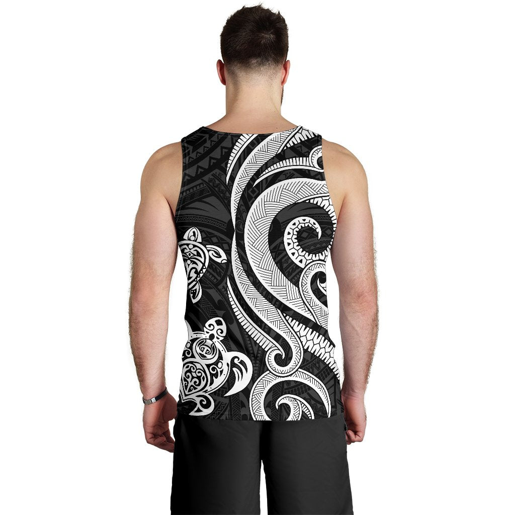 Nauru Men's Tank Top - White Tentacle Turtle - Polynesian Pride