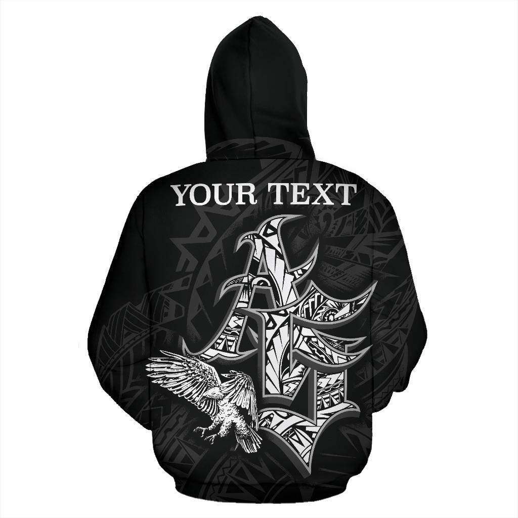 American Samoa Polynesian Custom Zip up Hoodie Eagle Coat of Arms - Polynesian Pride