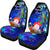 American Samoa Polynesian Car Seat Covers - Humpback Whale with Tropical Flowers (Blue) - Polynesian Pride