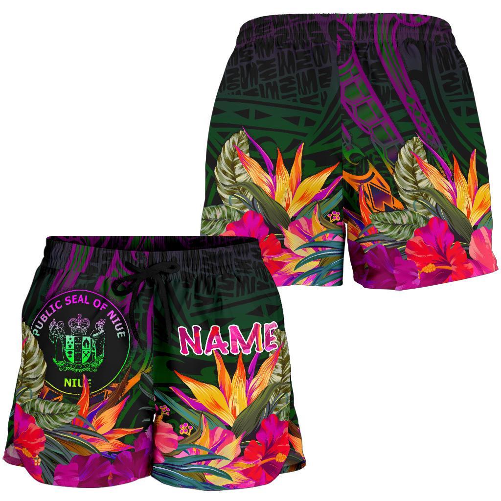 Niue Polynesian Personalised Women's Shorts - Summer Hibiscus - Polynesian Pride