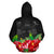 Fiji Polynesian Hoodie Black Hibiscus - Polynesian Pride