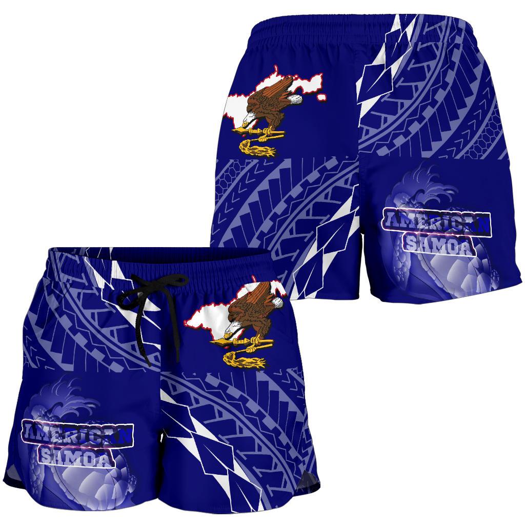 American Samoa Polynesian Women's Shorts - American Samoa Flag with Polynesian Tattoo - Polynesian Pride