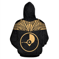 Yap All Over Hoodie Gold Neck Style - Polynesian Pride