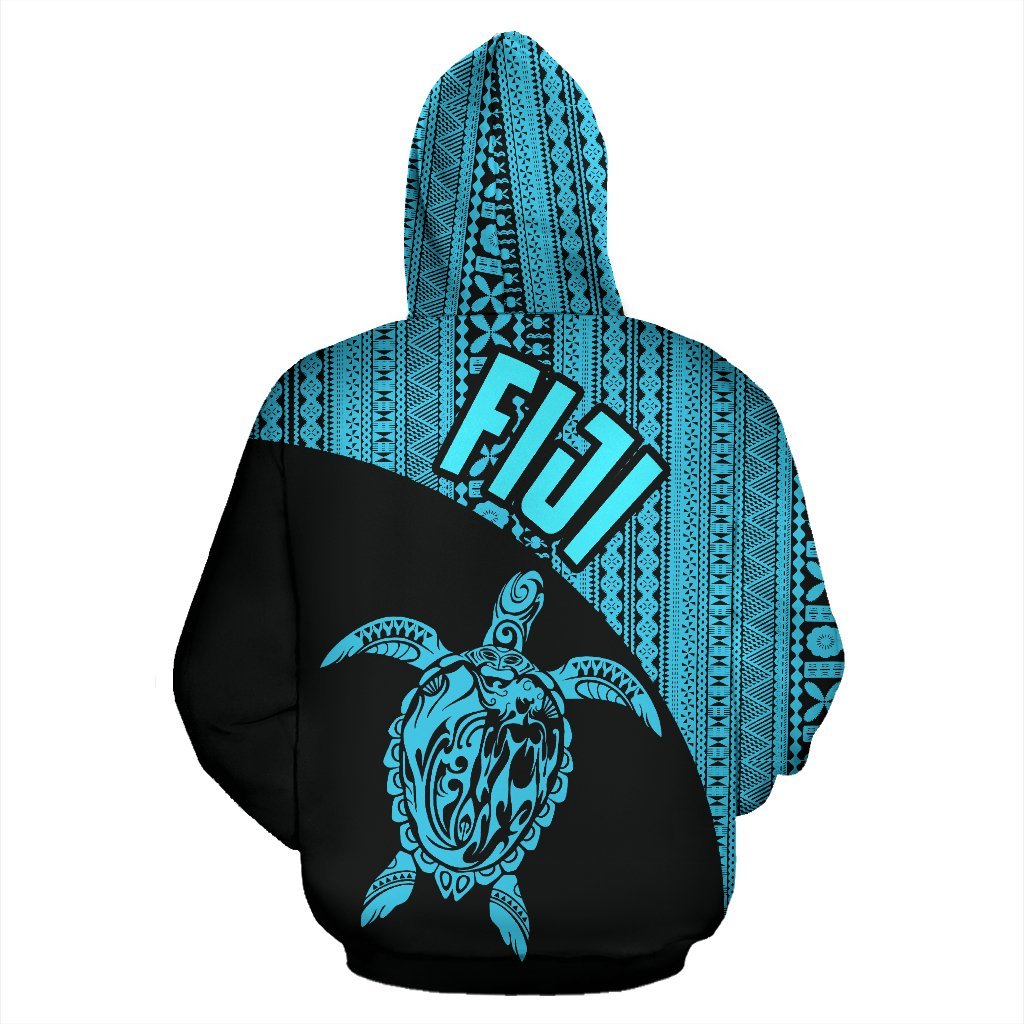 Fiji Tapa Zip up Hoodie Fiji Turtle Mermaid - Polynesian Pride