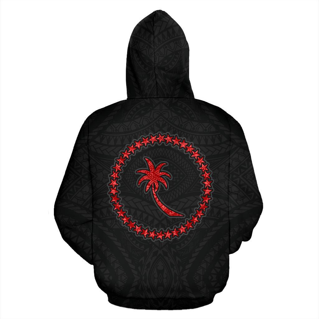Chuuk Custom Zip up Hoodie Micronesia Chuukese Warrior Red - Polynesian Pride