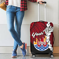 Tahiti Polynesian Custom Personalised Luggage Covers - Tribal Wave Tattoo Flag Style - Polynesian Pride