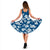 Polynesian Midi Dress - Blue White Hibiscus - Polynesian Pride