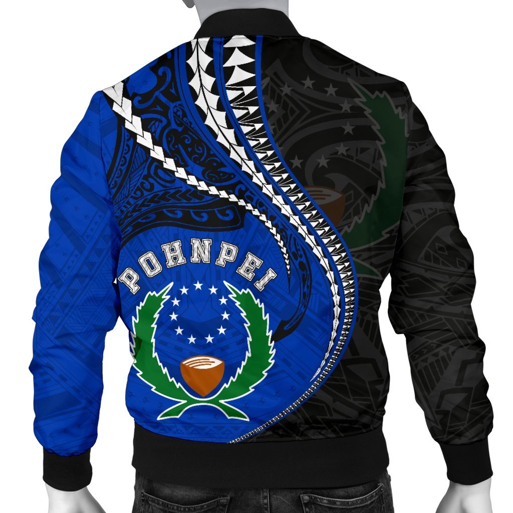 Pohnpei Men's Bomber Jacket Kanaloa Tatau (Black) - Polynesian Pride