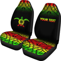 Hawaii Custom Personalised Car Seat Covers - Polynesian Turtle Tattoo Fog Reggae - Polynesian Pride