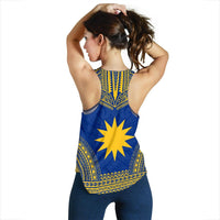 Nauru Women's Racerback Tank - Polynesian Chief Flag Version - Polynesian Pride