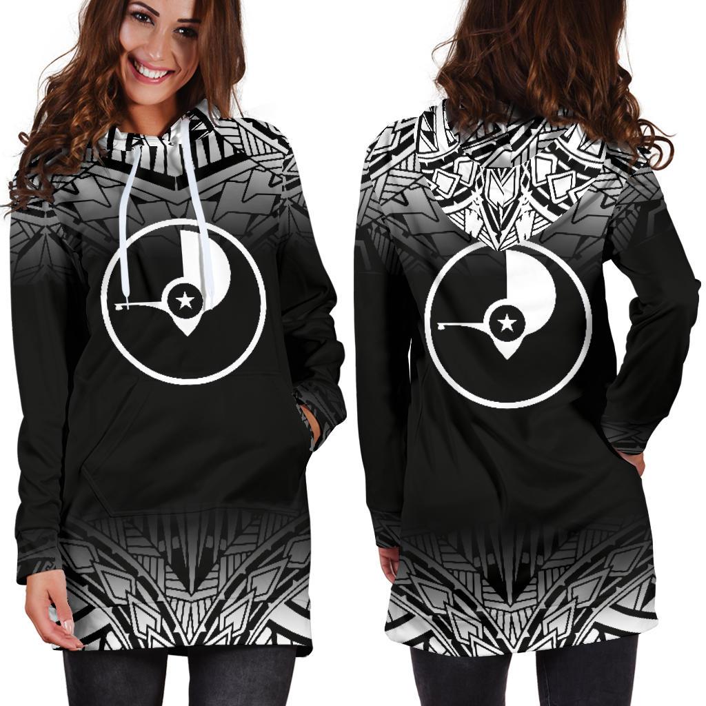 Yap Women's Hoodie Dress - Black Fog Style - Polynesian Pride