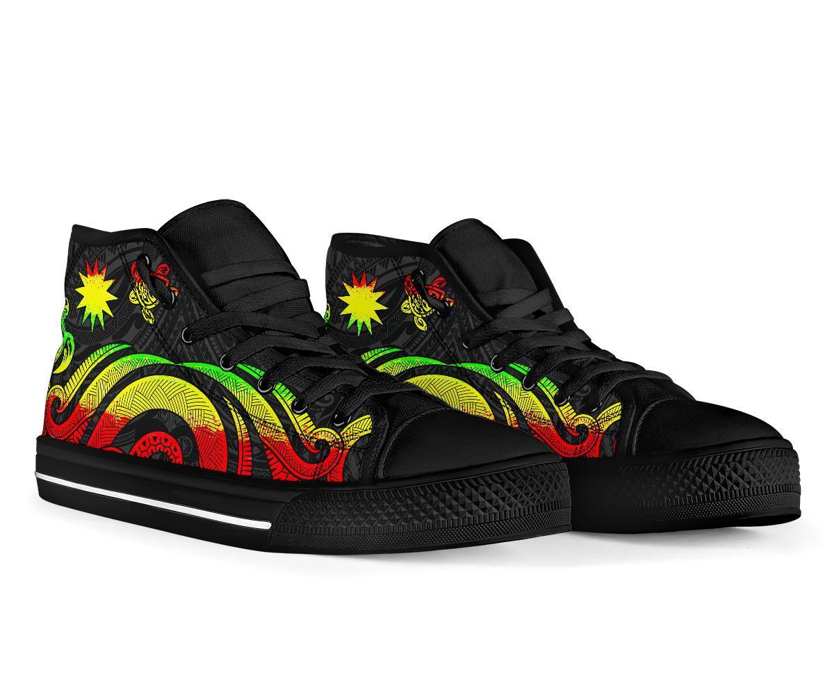 Nauru High Top Canvas Shoes - Reggae Tentacle Turtle - Polynesian Pride