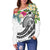 The Philippines Women's Off Shoulder Sweater - Summer Plumeria (White) - Polynesian Pride