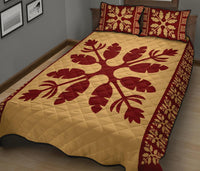 Hawaiian Quilt Pattern Flower Sweat Quilt Bed Set - Polynesian Pride