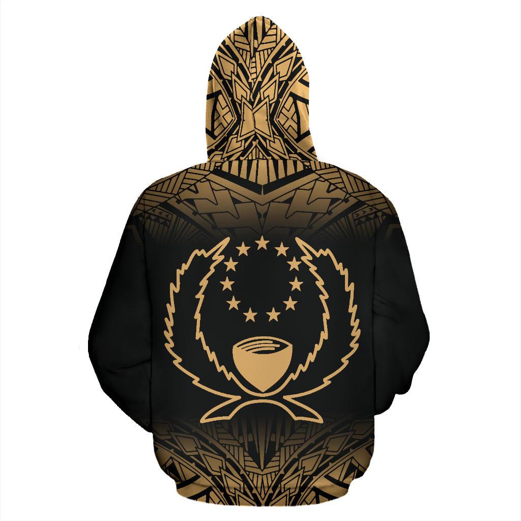 Pohnpei All Over Hoodie Gold Fog Style - Polynesian Pride