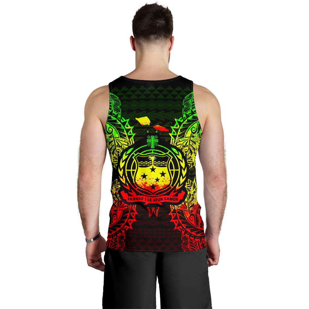 Samoa Polynesian Men Tank Top Map Reggae - Polynesian Pride