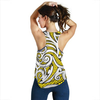 Polynesian Maori Ethnic Ornament Yellow Women's Racerback Tank Top - Polynesian Pride
