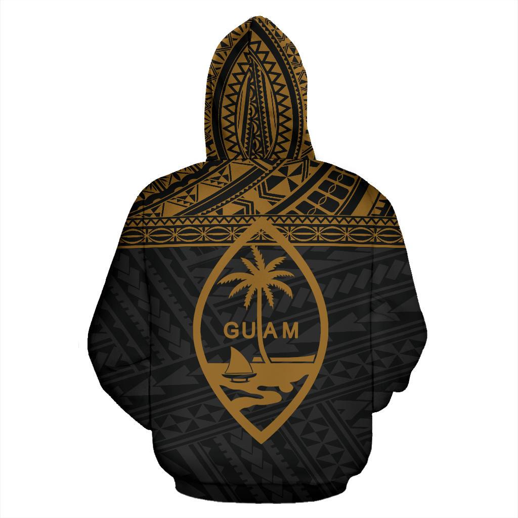 Guam Polynesian All Over Hoodie Yellow Horizontal Style - Polynesian Pride