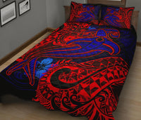 Samoa Quilt Bed Set - Blue Shark Polynesian Tattoo - Polynesian Pride