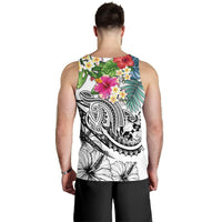 Tonga Polynesian Men's Tank Top - Summer Plumeria (White) - Polynesian Pride
