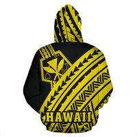 Hawaii Kanaka Polynesian Hoodie Poly Style Yellow - Polynesian Pride