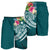 The Philippines Men's Shorts - Summer Plumeria (Turquoise) - Polynesian Pride