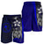 Chuuk Micronesian Men's Shorts Blue - Turtle With Hook - Polynesian Pride