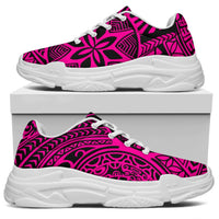 Polynesian Hawaiian Style Tribal Tattoo Pink Chunky Sneakers - Polynesian Pride