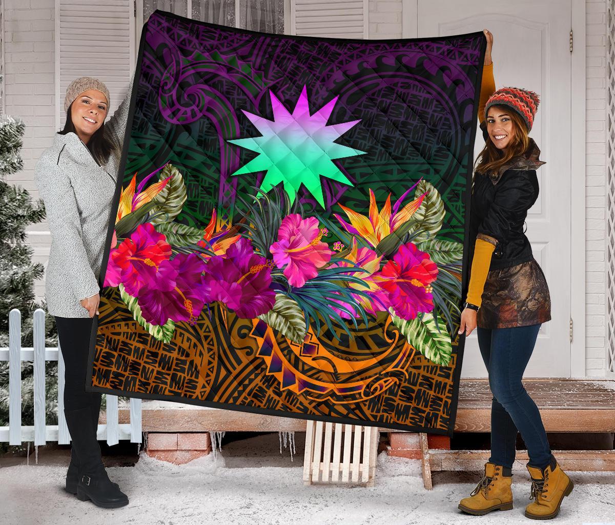 Nauru Premium Quilt - Summer Hibiscus - Polynesian Pride