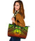 Polynesian Tahiti Personalised Leather Tote Bag - Reggae Vintage Polynesian Patterns - Polynesian Pride